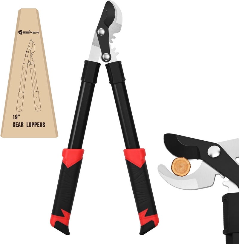 Yesker 19" Loppers Heavy Duty Branch Cutter Sharp Steel Blade Tree Trimmer up to 1" Diameter Cut Capacity Powerful Gear Action Lightweight Bypass Loppers Tools for Tree Trimming Garden Maintenance - Image 1